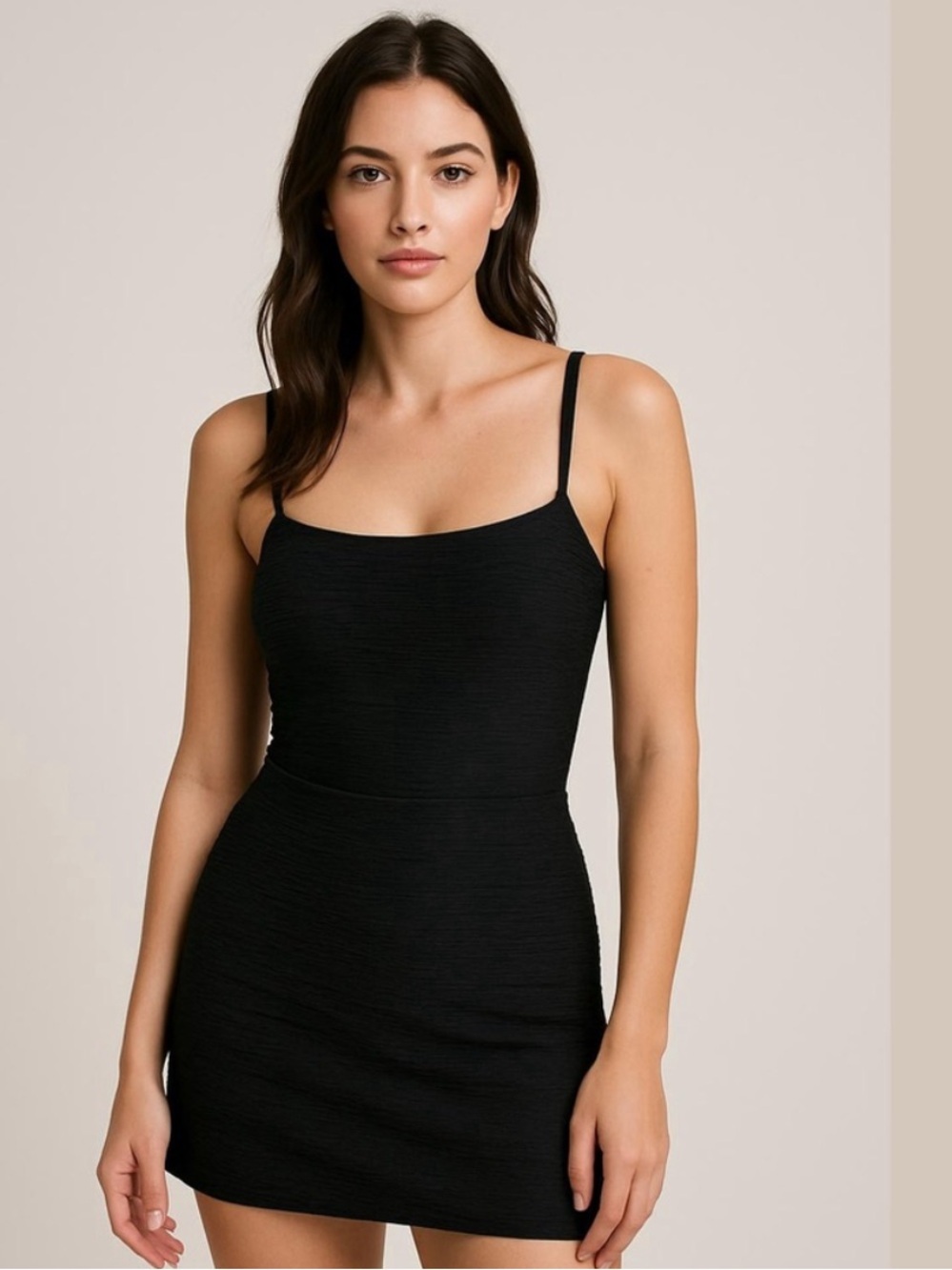 Gottex Black Swim Set XL Skirt One Piece Suit Textured